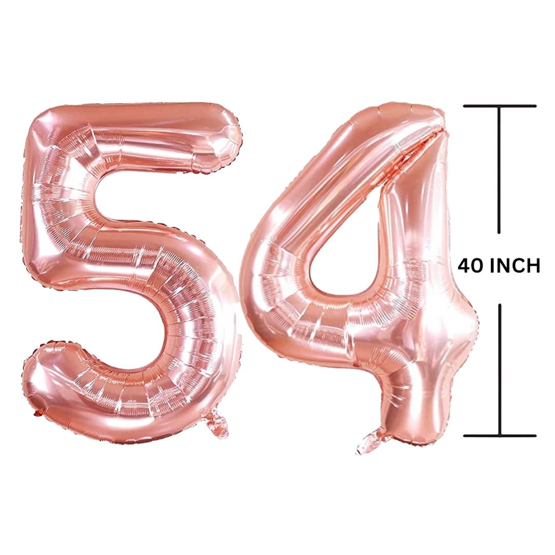 40 Inches ROSE GOLD Number Balloon Air or Helium Compactable Balloon for Party Decoration, Birthday, Anniversary