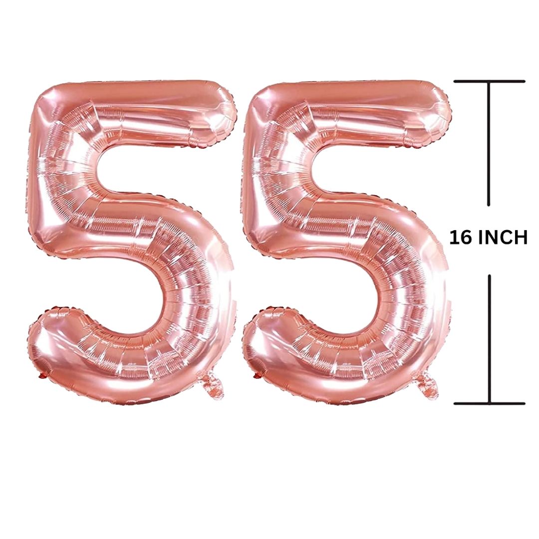 16 Inches ROSE GOLD Number Balloon Air or Helium Compactable Balloon for Party Decoration, Birthday, Anniversary