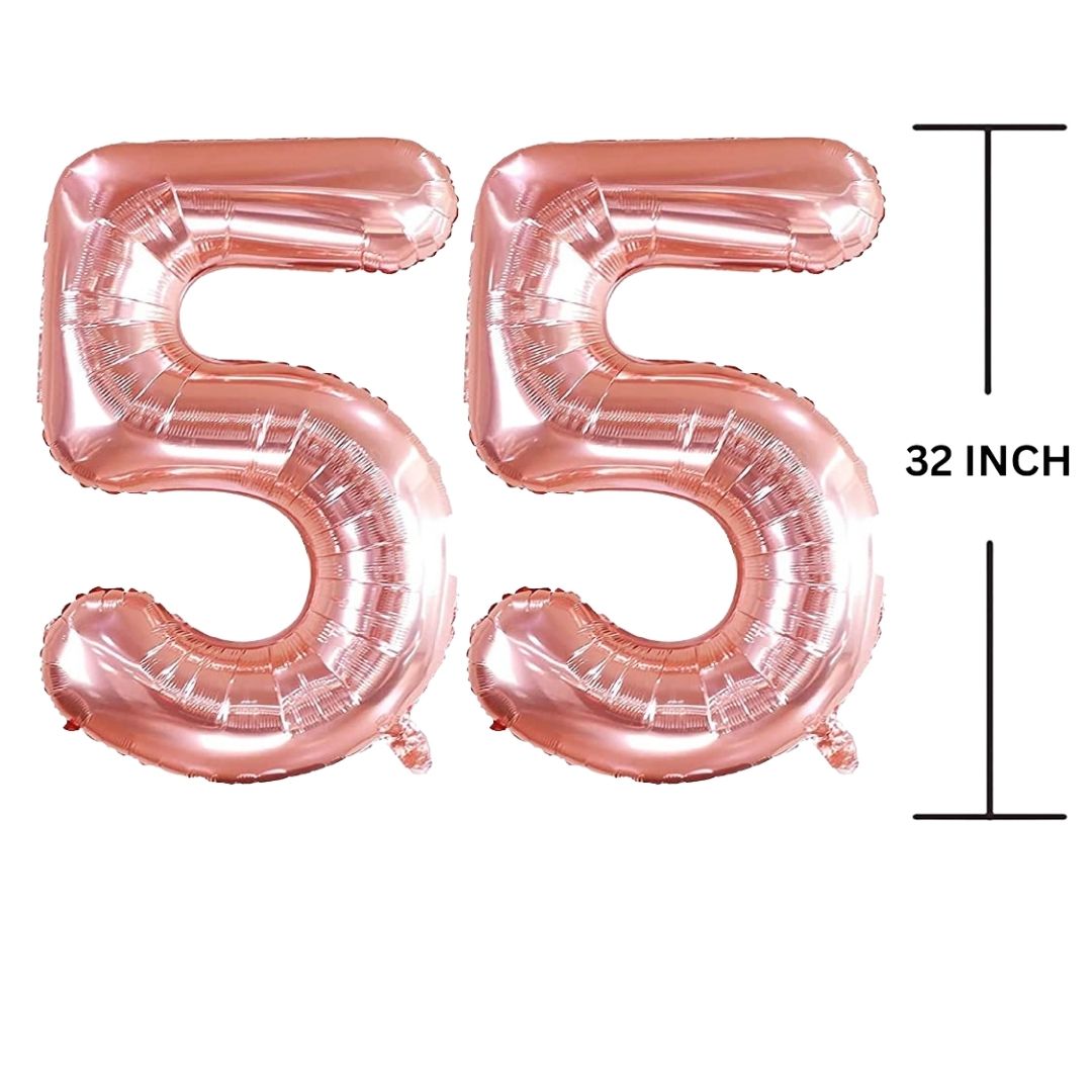 32 Inches ROSE GOLD Number Balloon Air or Helium Compactable Balloon for Party Decoration, Birthday, Anniversary