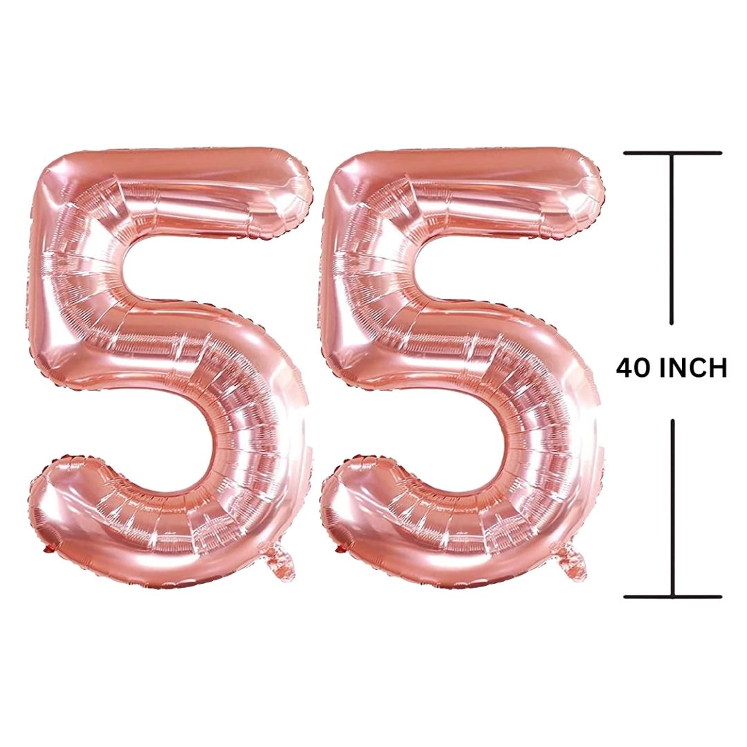 40 Inches ROSE GOLD Number Balloon Air or Helium Compactable Balloon for Party Decoration, Birthday, Anniversary