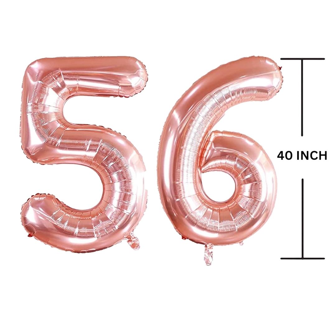 40 Inches ROSE GOLD Number Balloon Air or Helium Compactable Balloon for Party Decoration, Birthday, Anniversary