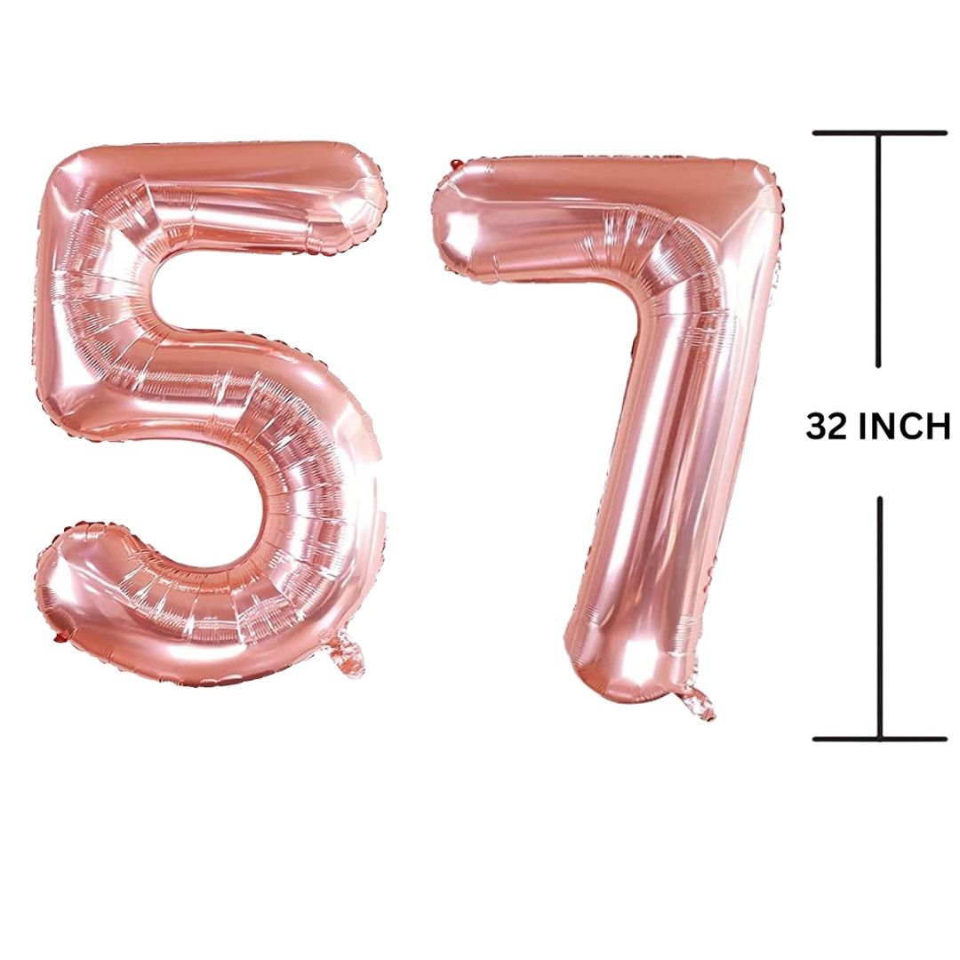 32 Inches ROSE GOLD Number Balloon Air or Helium Compactable Balloon for Party Decoration, Birthday, Anniversary