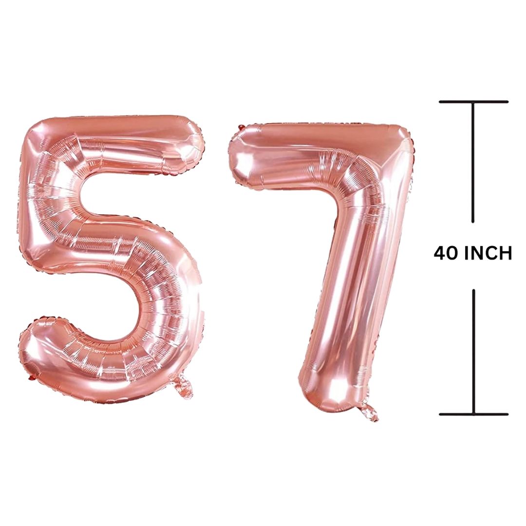 40 Inches ROSE GOLD Number Balloon Air or Helium Compactable Balloon for Party Decoration, Birthday, Anniversary