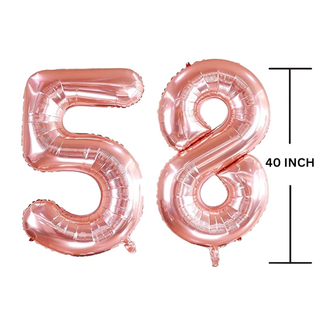 40 Inches ROSE GOLD Number Balloon Air or Helium Compactable Balloon for Party Decoration, Birthday, Anniversary