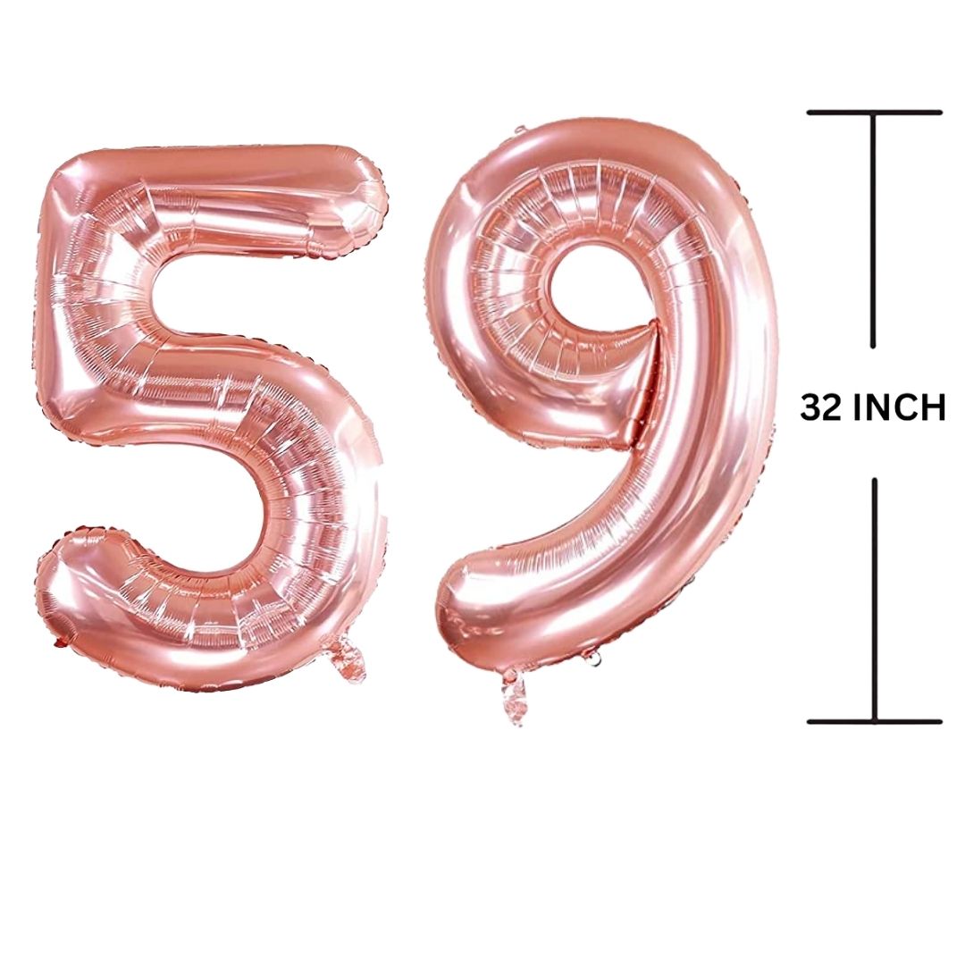 32 Inches ROSE GOLD Number Balloon Air or Helium Compactable Balloon for Party Decoration, Birthday, Anniversary