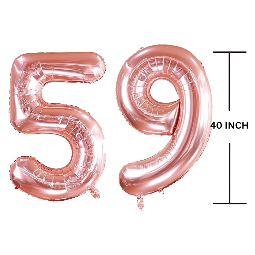 40 Inches ROSE GOLD Number Balloon Air or Helium Compactable Balloon for Party Decoration, Birthday, Anniversary