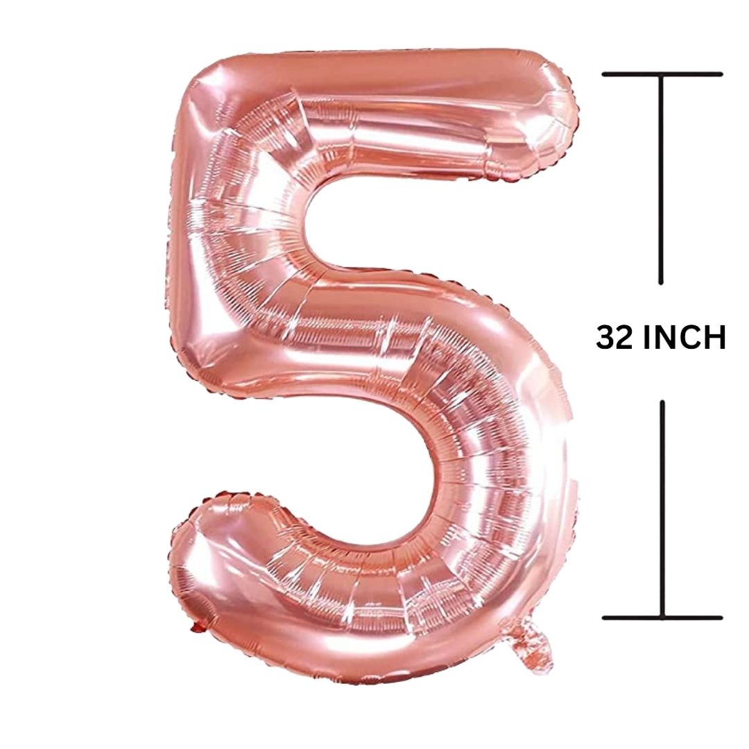 32 Inches ROSE GOLD Number Balloon Air or Helium Compactable Balloon for Party Decoration, Birthday, Anniversary