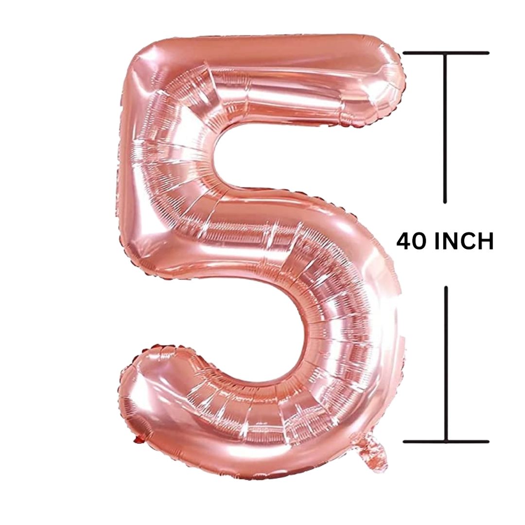 40 Inches ROSE GOLD Number Balloon Air or Helium Compactable Balloon for Party Decoration, Birthday, Anniversary