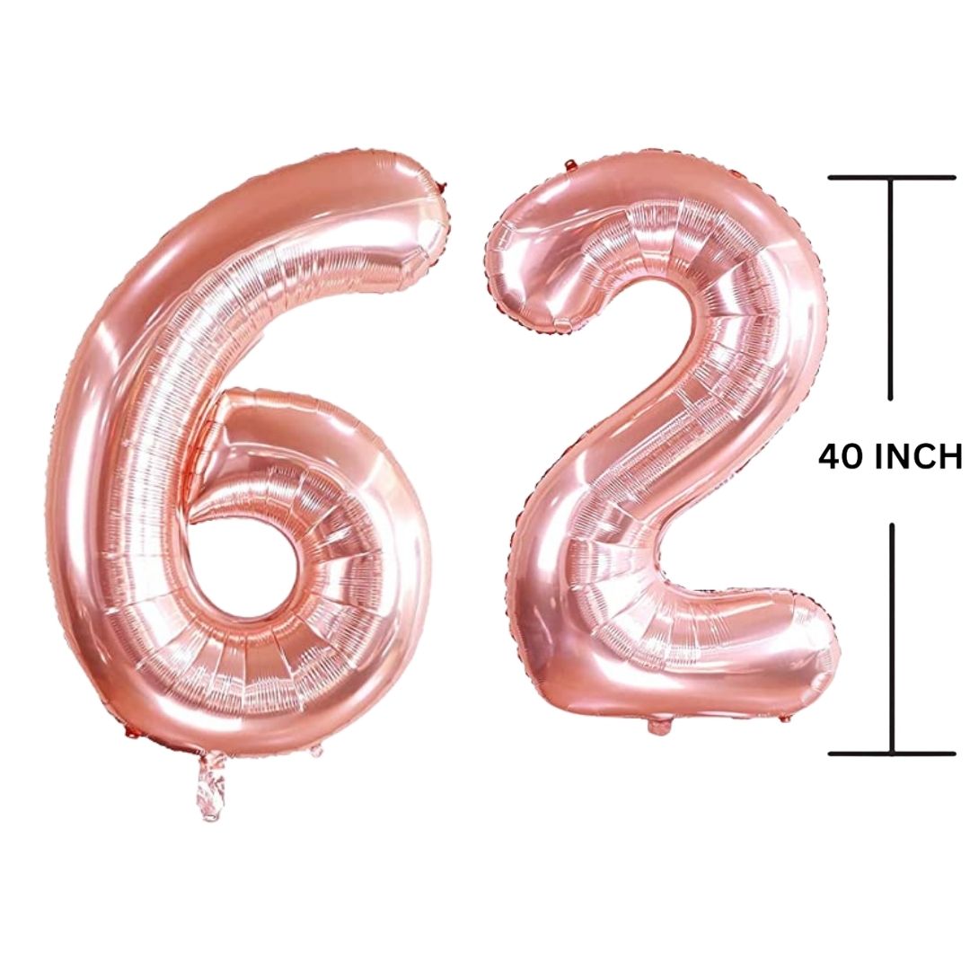 40 Inches ROSE GOLD Number Balloon Air or Helium Compactable Balloon for Party Decoration, Birthday, Anniversary