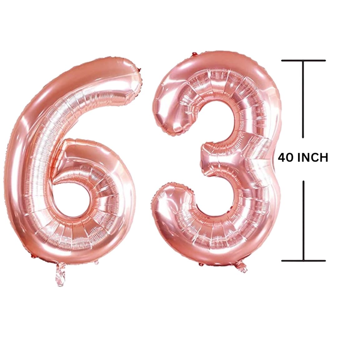 40 Inches ROSE GOLD Number Balloon Air or Helium Compactable Balloon for Party Decoration, Birthday, Anniversary