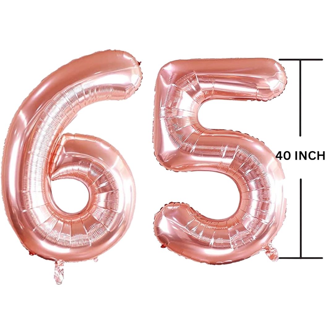 40 Inches ROSE GOLD Number Balloon Air or Helium Compactable Balloon for Party Decoration, Birthday, Anniversary