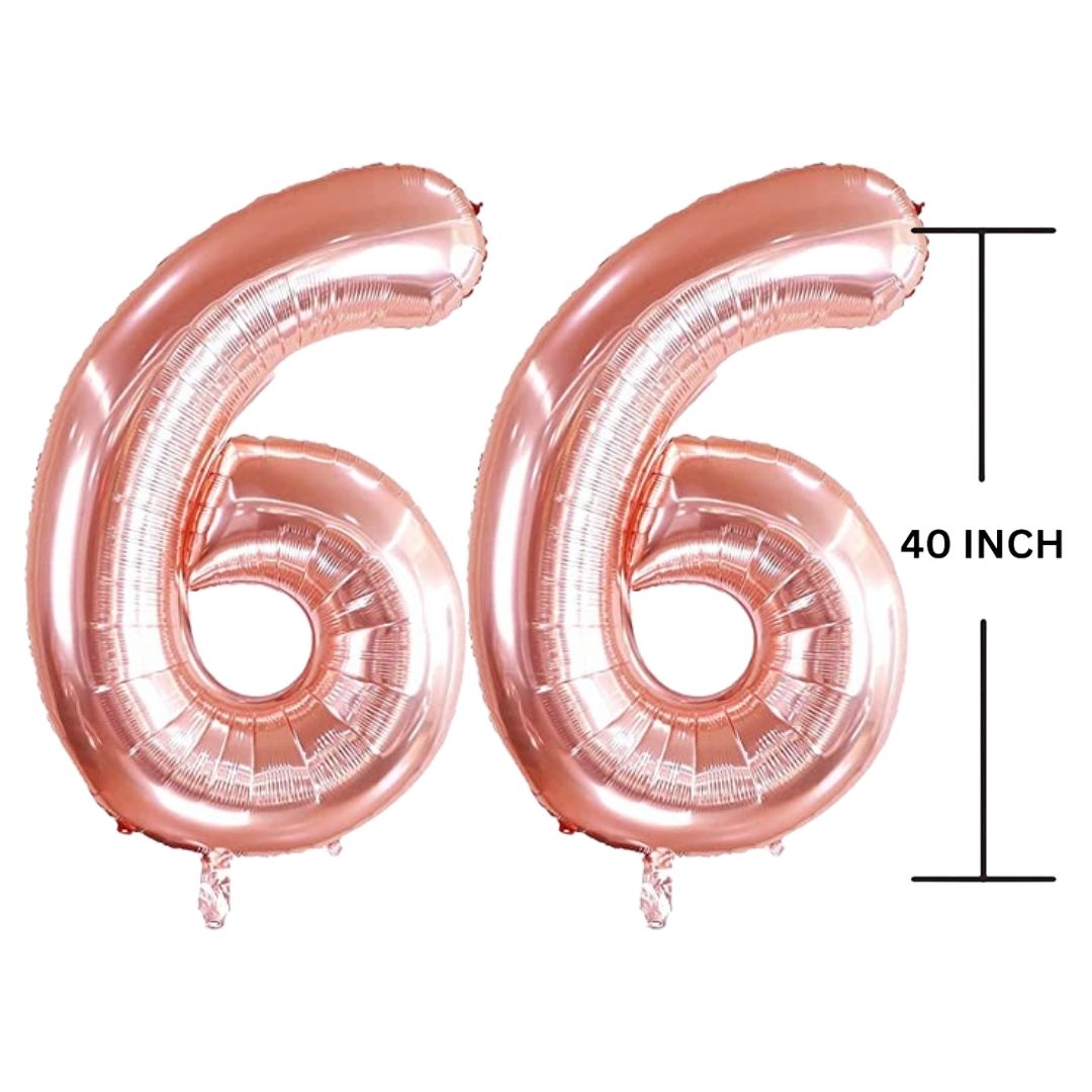 40 Inches ROSE GOLD Number Balloon Air or Helium Compactable Balloon for Party Decoration, Birthday, Anniversary