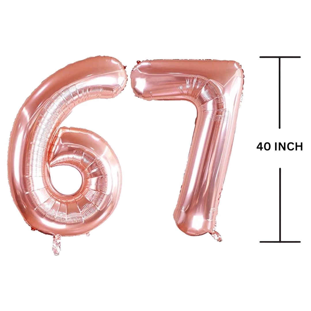 40 Inches ROSE GOLD Number Balloon Air or Helium Compactable Balloon for Party Decoration, Birthday, Anniversary