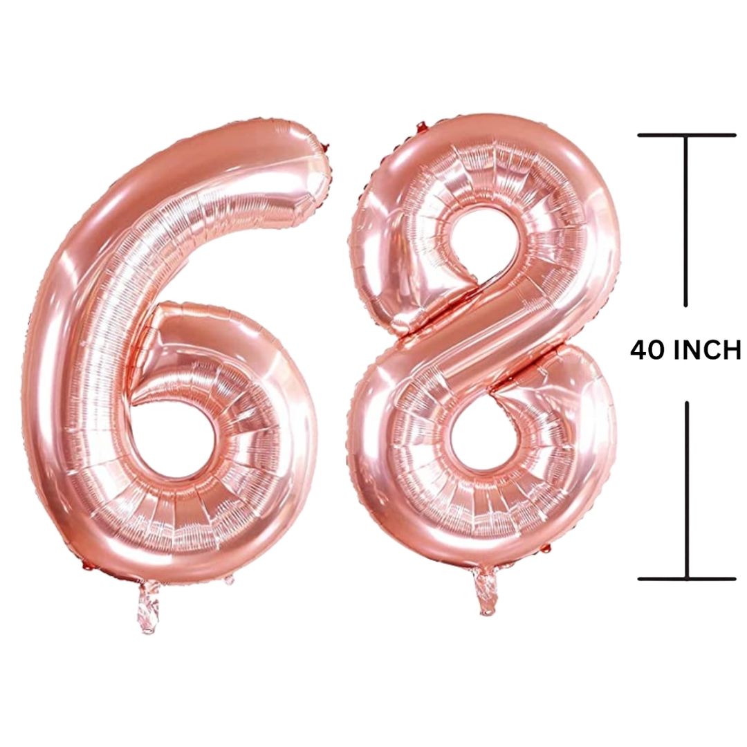 40 Inches ROSE GOLD Number Balloon Air or Helium Compactable Balloon for Party Decoration, Birthday, Anniversary