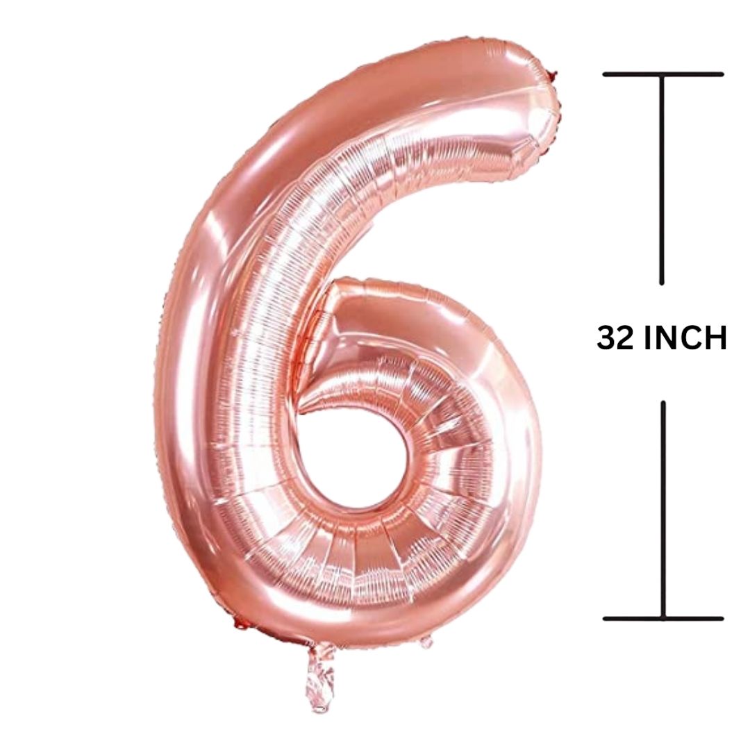 32 Inches ROSE GOLD Number Balloon Air or Helium Compactable Balloon for Party Decoration, Birthday, Anniversary