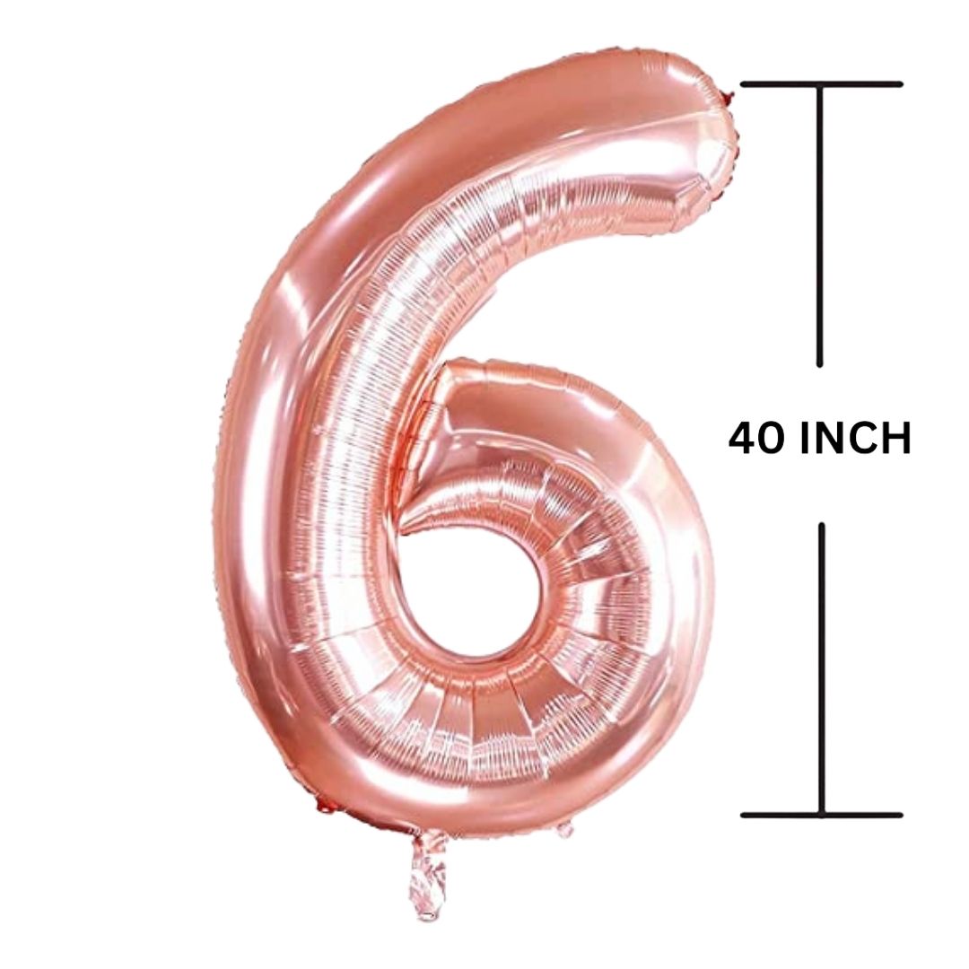 40 Inches ROSE GOLD Number Balloon Air or Helium Compactable Balloon for Party Decoration, Birthday, Anniversary