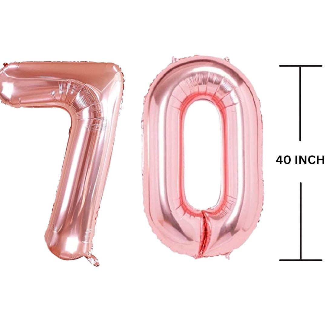 40 Inches ROSE GOLD Number Balloon Air or Helium Compactable Balloon for Party Decoration, Birthday, Anniversary