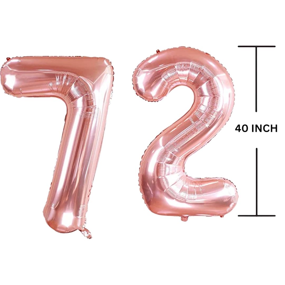 40 Inches ROSE GOLD Number Balloon Air or Helium Compactable Balloon for Party Decoration, Birthday, Anniversary