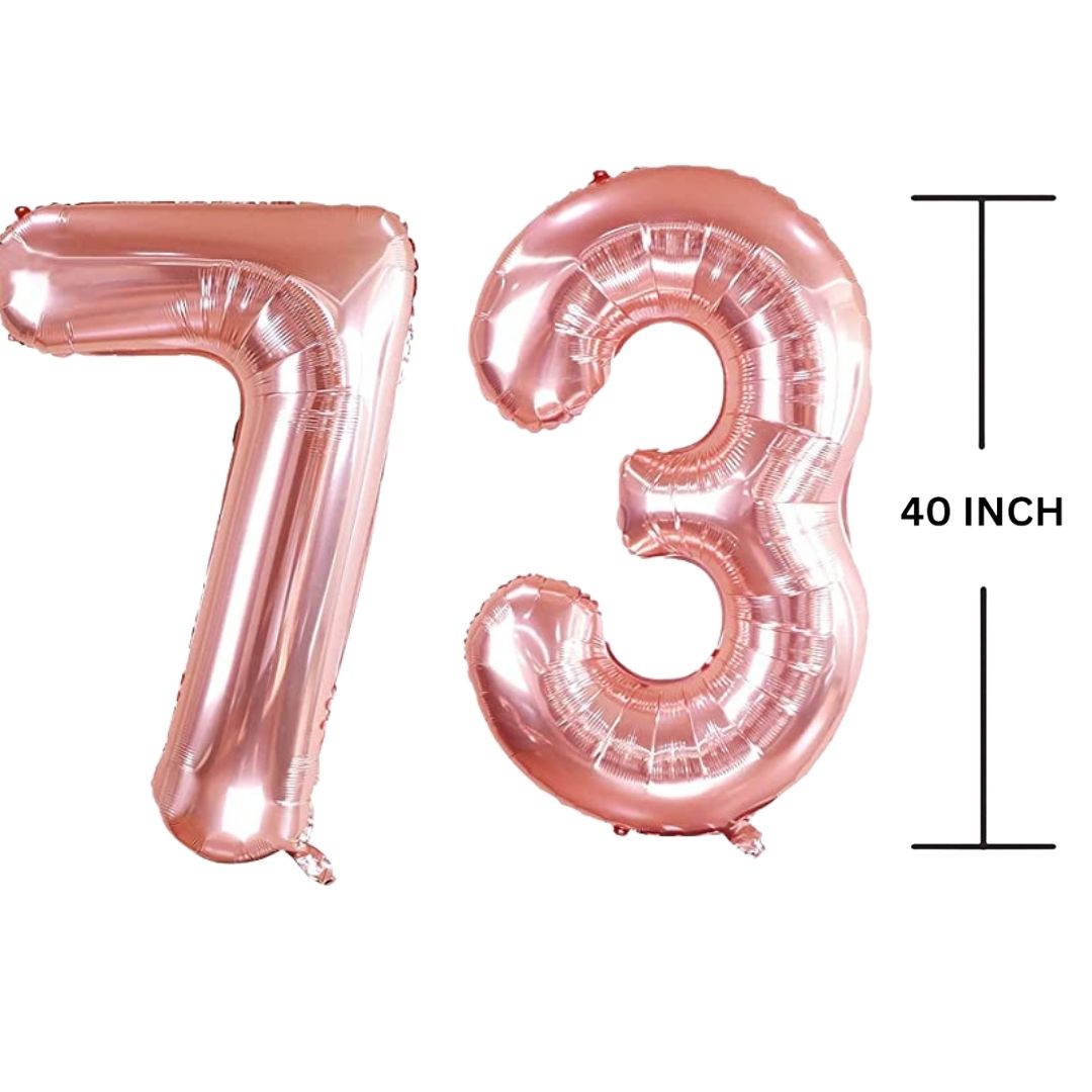 40 Inches ROSE GOLD Number Balloon Air or Helium Compactable Balloon for Party Decoration, Birthday, Anniversary