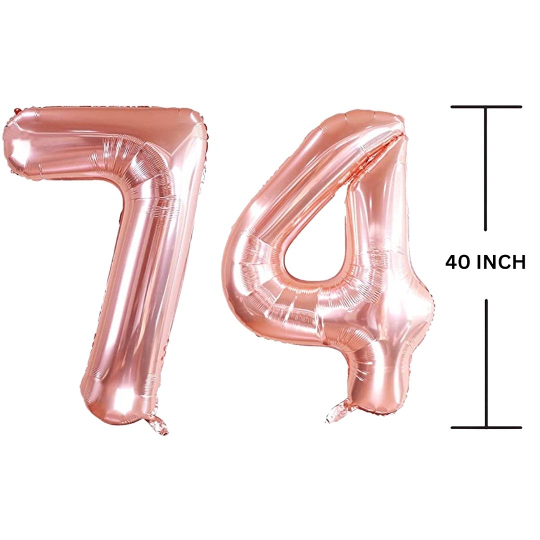 40 Inches ROSE GOLD Number Balloon Air or Helium Compactable Balloon for Party Decoration, Birthday, Anniversary