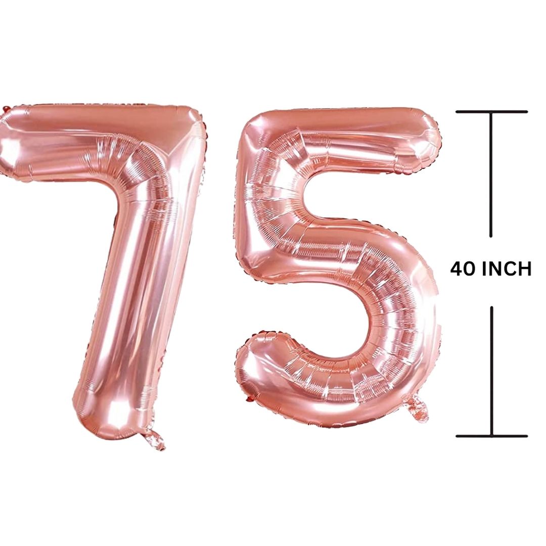 40 Inches ROSE GOLD Number Balloon Air or Helium Compactable Balloon for Party Decoration, Birthday, Anniversary