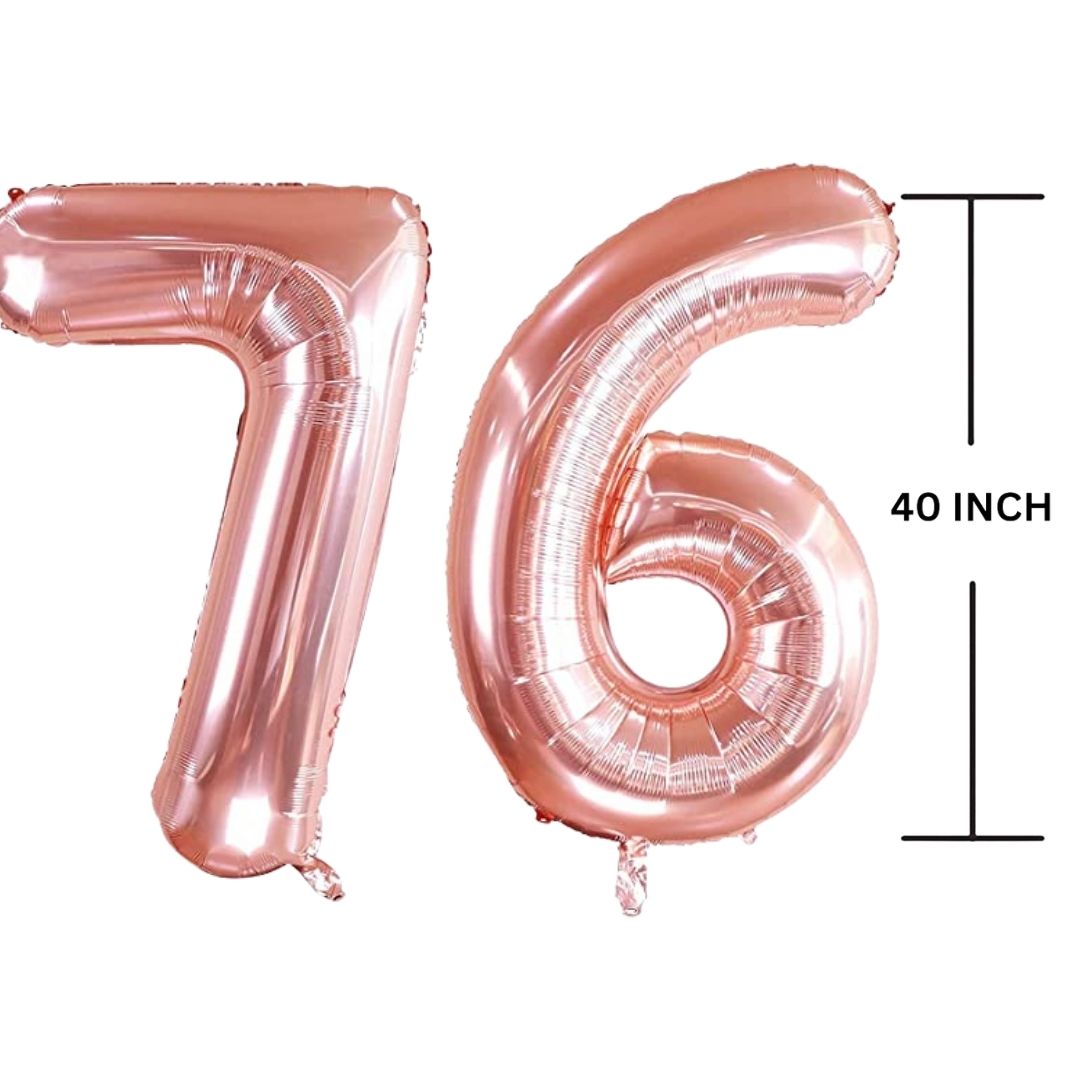 40 Inches ROSE GOLD Number Balloon Air or Helium Compactable Balloon for Party Decoration, Birthday, Anniversary