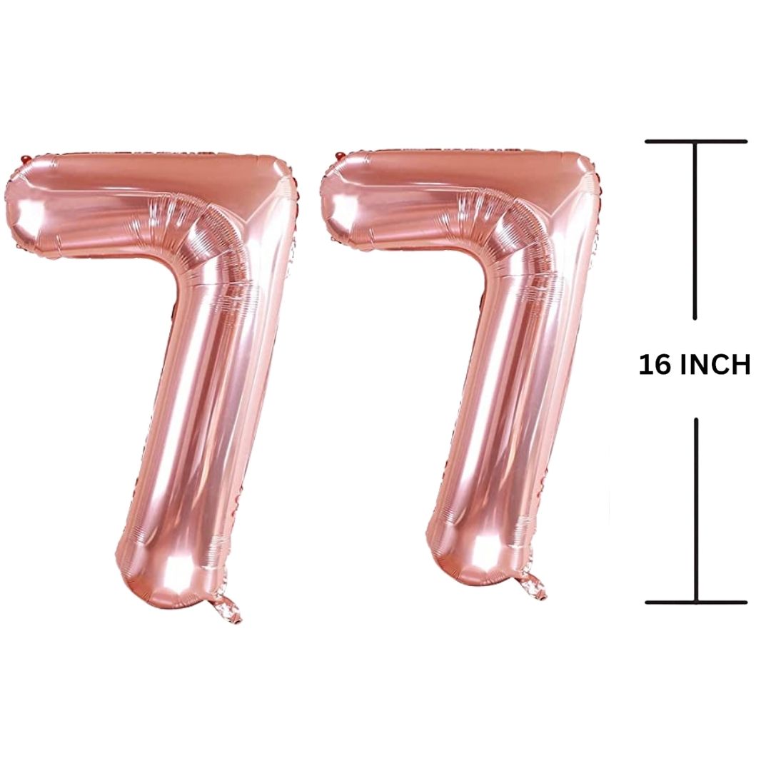 16 Inches ROSE GOLD Number Balloon Air or Helium Compactable Balloon for Party Decoration, Birthday, Anniversary