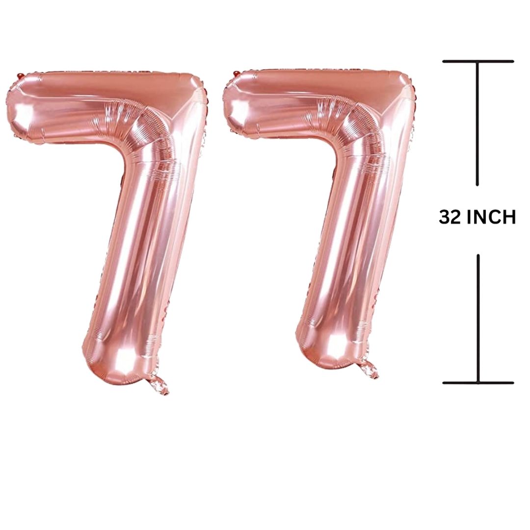 32 Inches ROSE GOLD Number Balloon Air or Helium Compactable Balloon for Party Decoration, Birthday, Anniversary