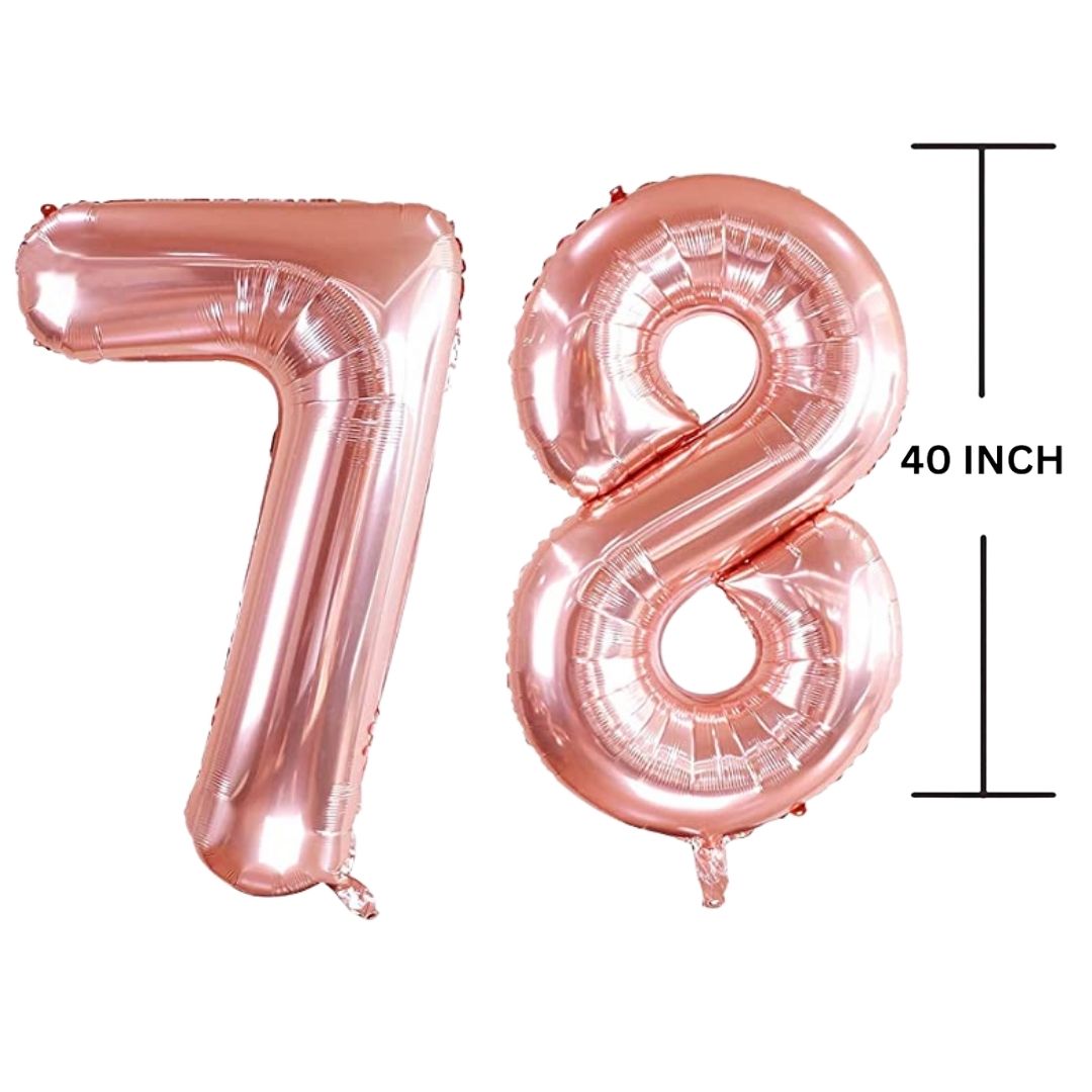 40 Inches ROSE GOLD Number Balloon Air or Helium Compactable Balloon for Party Decoration, Birthday, Anniversary