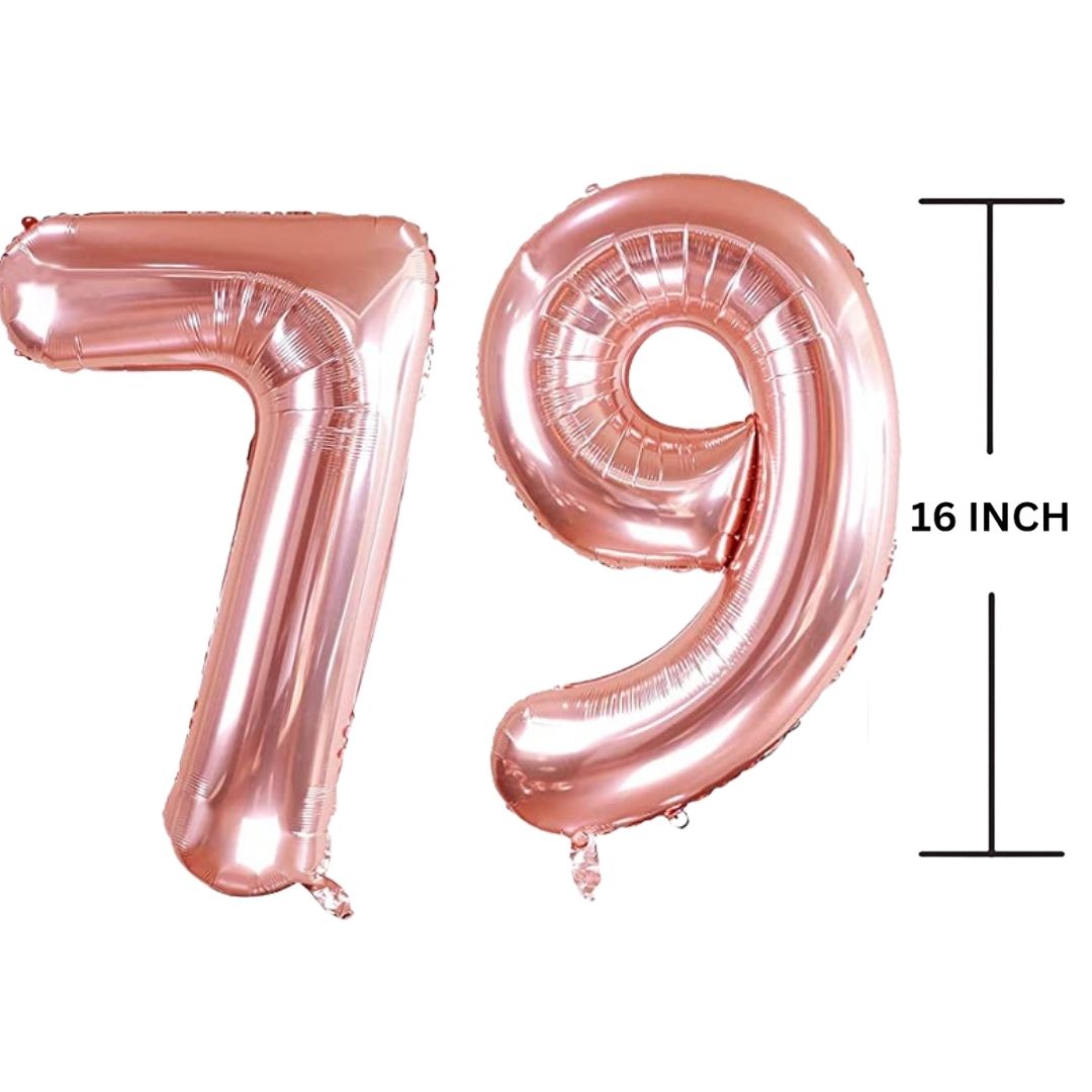 16 Inches ROSE GOLD Number Balloon Air or Helium Compactable Balloon for Party Decoration, Birthday, Anniversary