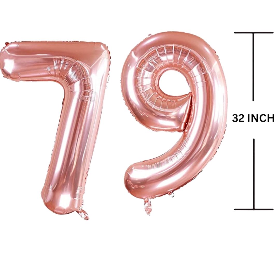 32 Inches ROSE GOLD Number Balloon Air or Helium Compactable Balloon for Party Decoration, Birthday, Anniversary