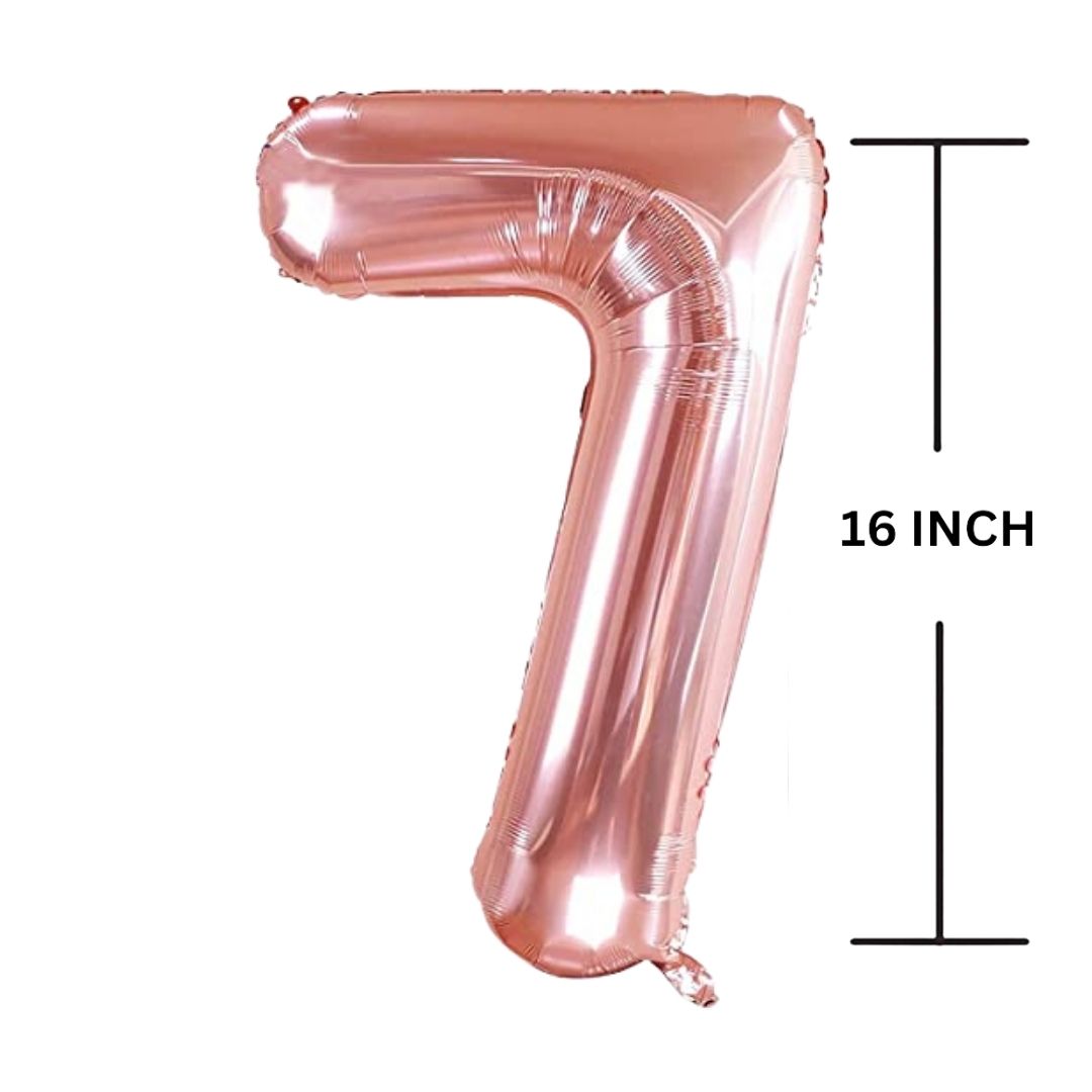 16 Inches ROSE GOLD Number Balloon Air or Helium Compactable Balloon for Party Decoration, Birthday, Anniversary