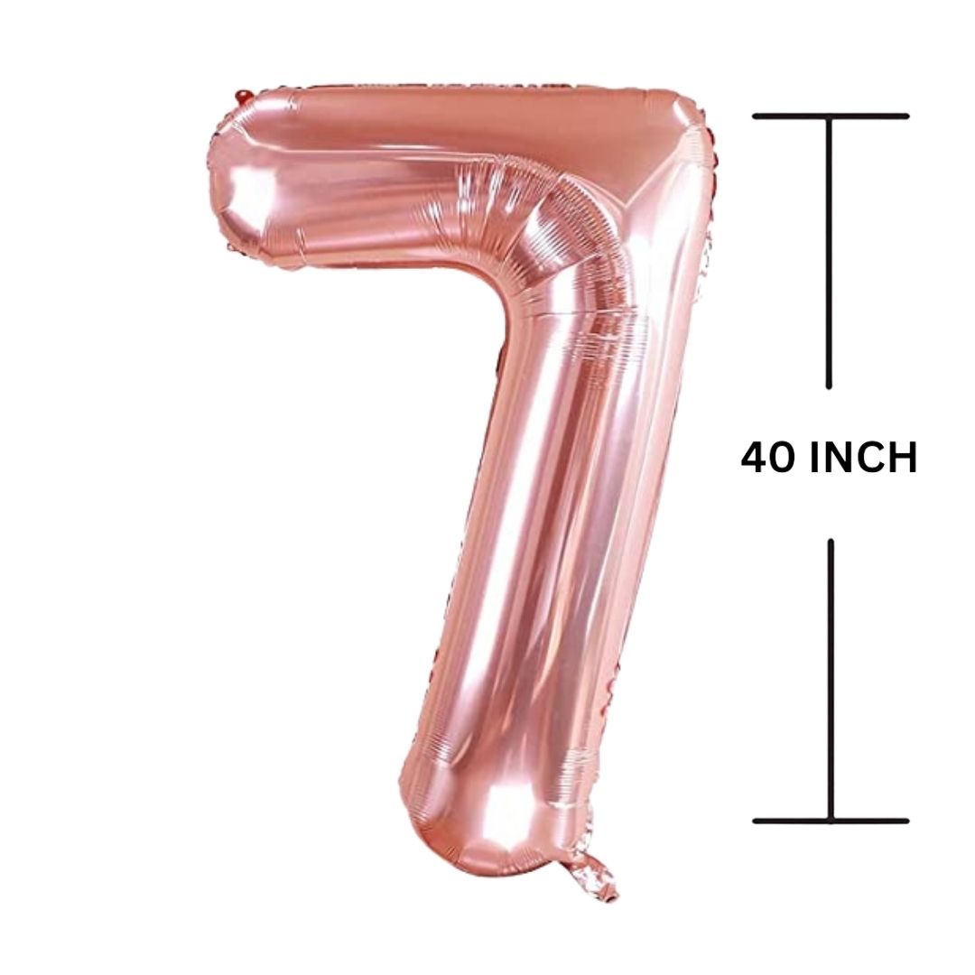 40 Inches ROSE GOLD Number Balloon Air or Helium Compactable Balloon for Party Decoration, Birthday, Anniversary