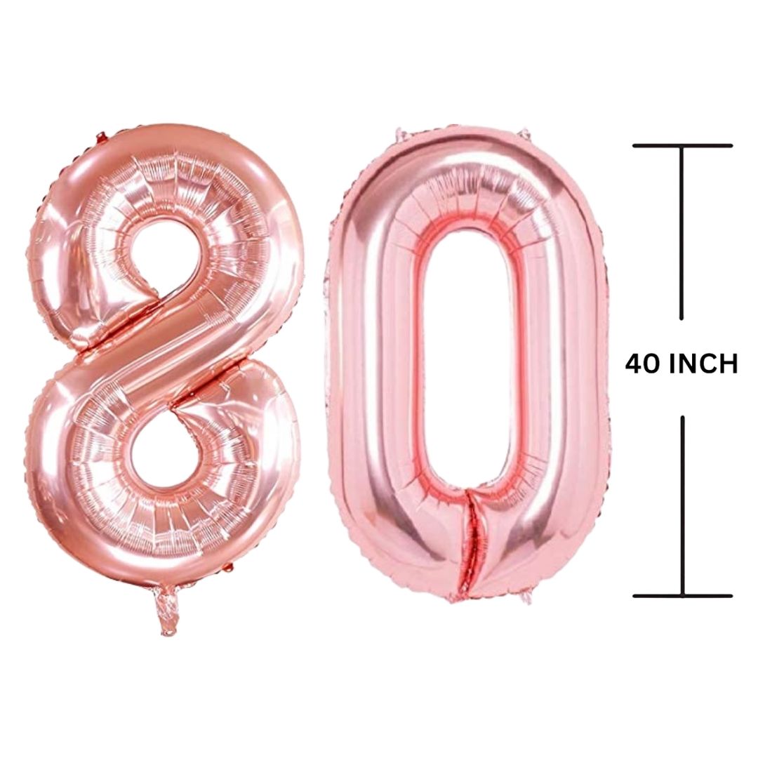 40 Inches ROSE GOLD Number Balloon Air or Helium Compactable Balloon for Party Decoration, Birthday, Anniversary