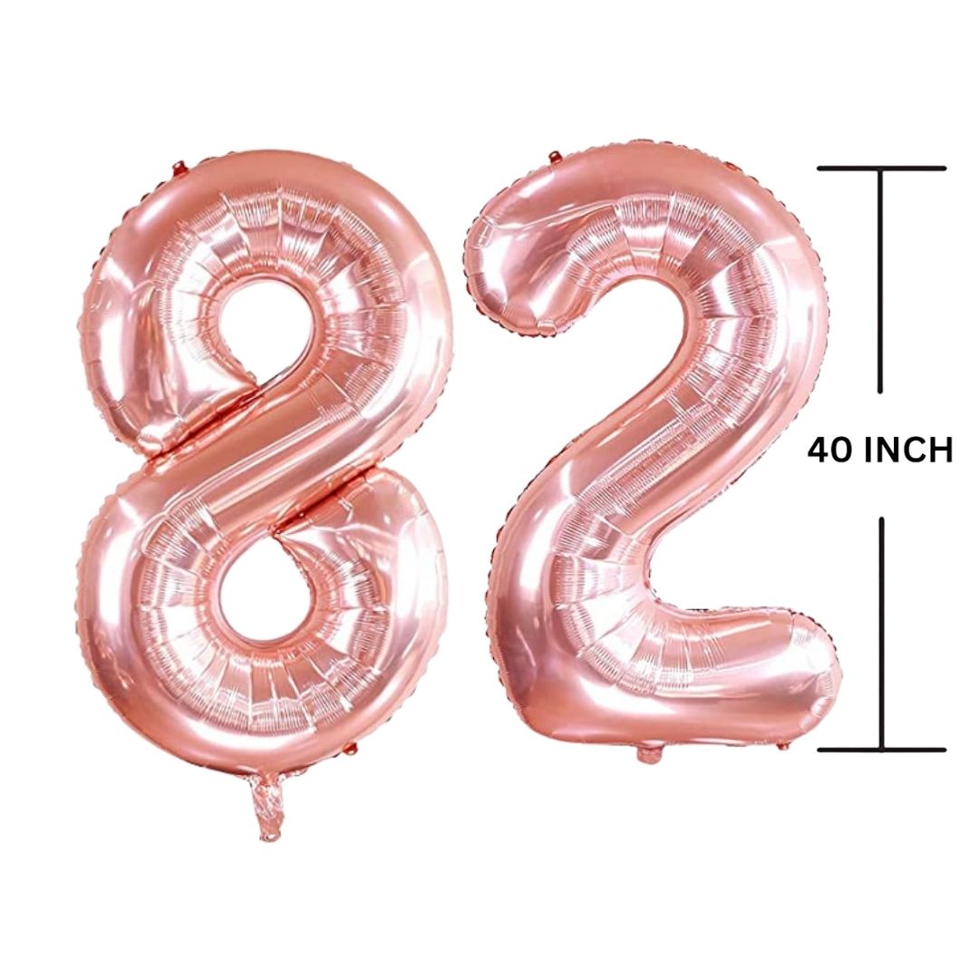 40 Inches ROSE GOLD Number Balloon Air or Helium Compactable Balloon for Party Decoration, Birthday, Anniversary