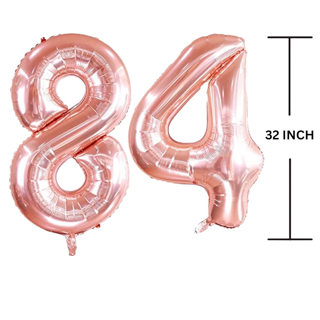 32 Inches ROSE GOLD Number Balloon Air or Helium Compactable Balloon for Party Decoration, Birthday, Anniversary