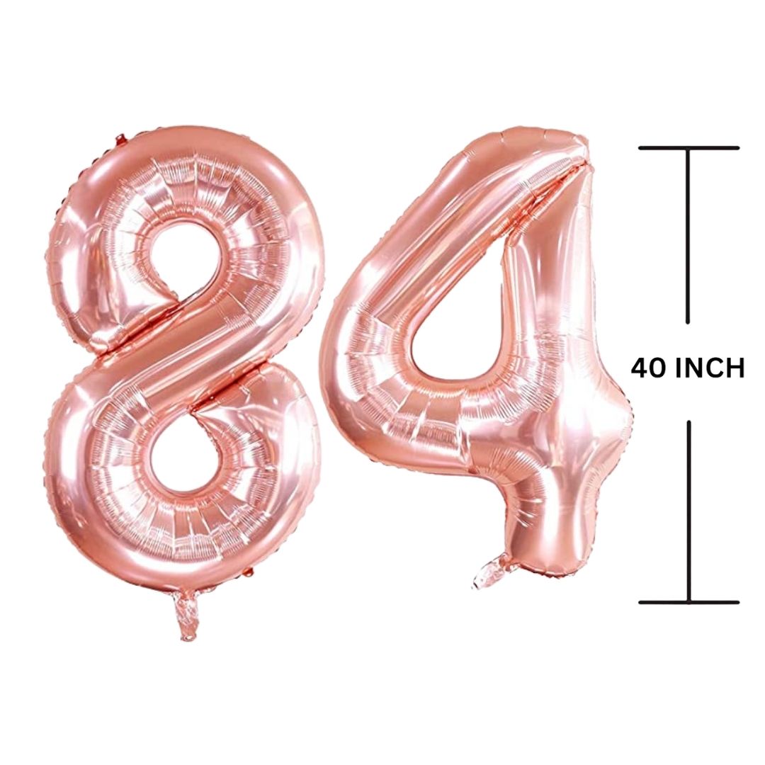 40 Inches ROSE GOLD Number Balloon Air or Helium Compactable Balloon for Party Decoration, Birthday, Anniversary