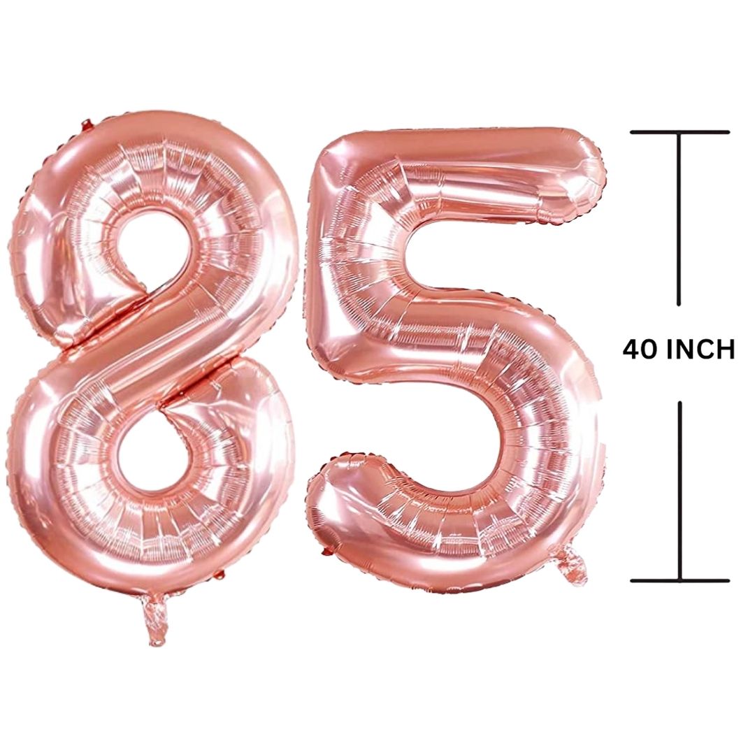 40 Inches ROSE GOLD Number Balloon Air or Helium Compactable Balloon for Party Decoration, Birthday, Anniversary