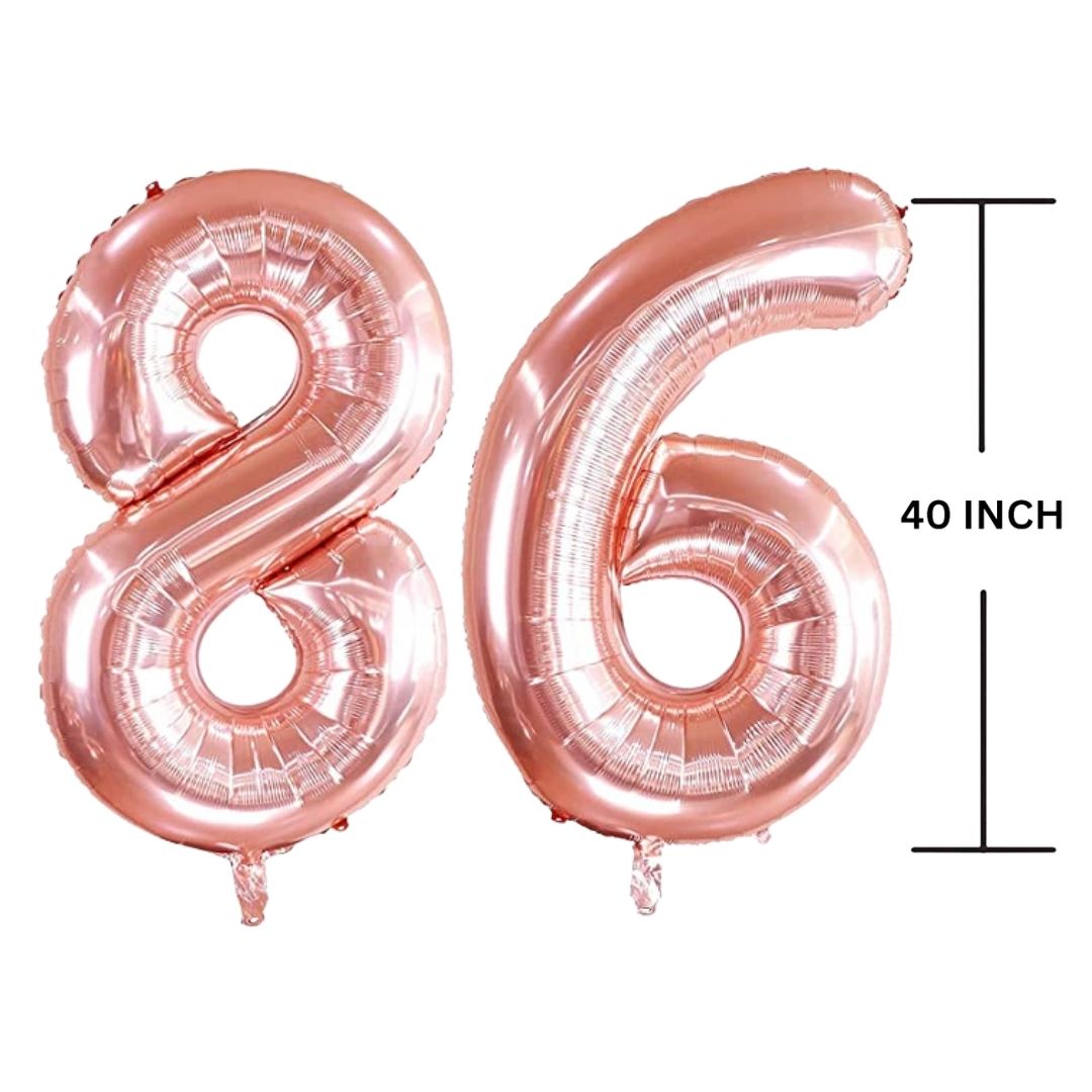 40 Inches ROSE GOLD Number Balloon Air or Helium Compactable Balloon for Party Decoration, Birthday, Anniversary