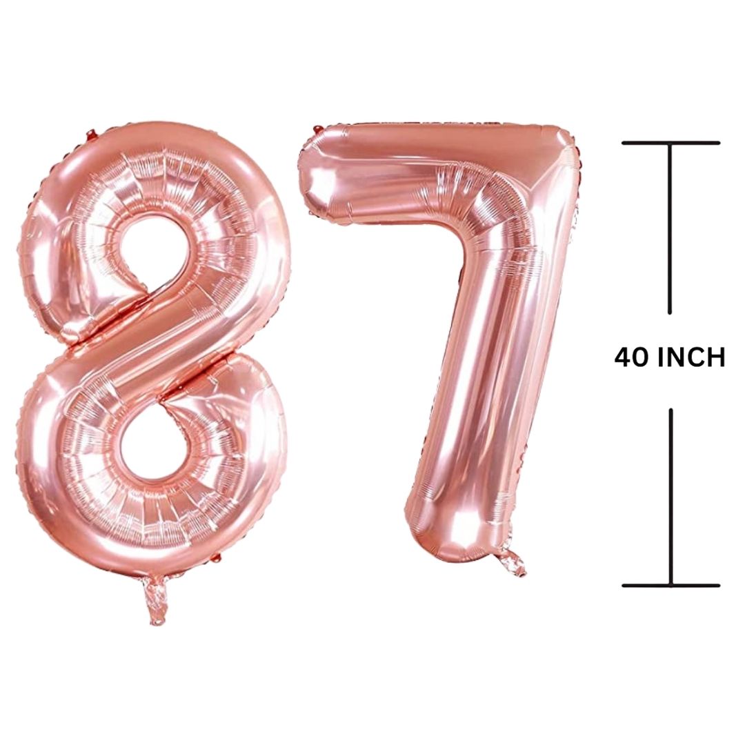 40 Inches ROSE GOLD Number Balloon Air or Helium Compactable Balloon for Party Decoration, Birthday, Anniversary