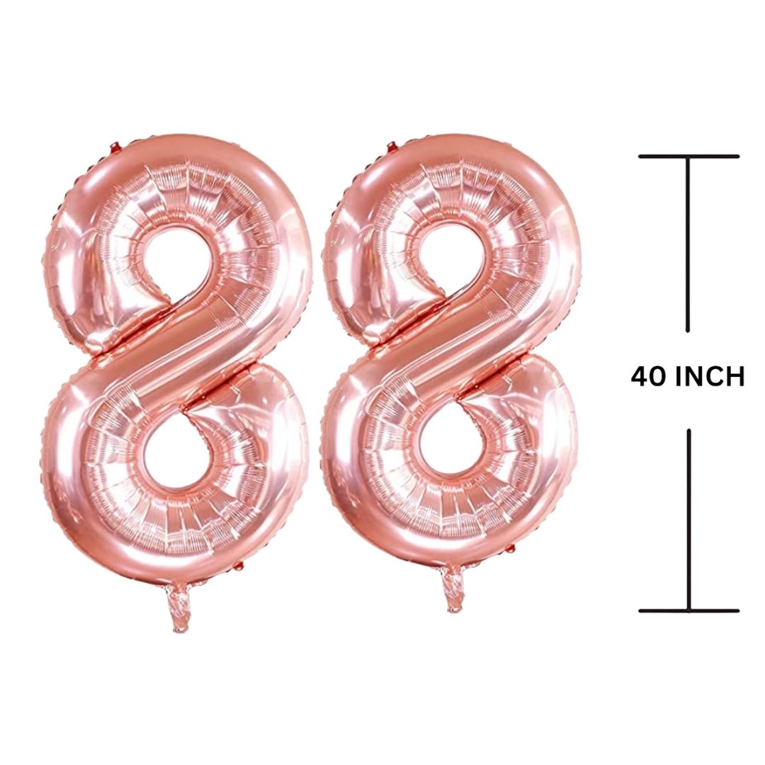 40 Inches ROSE GOLD Number Balloon Air or Helium Compactable Balloon for Party Decoration, Birthday, Anniversary