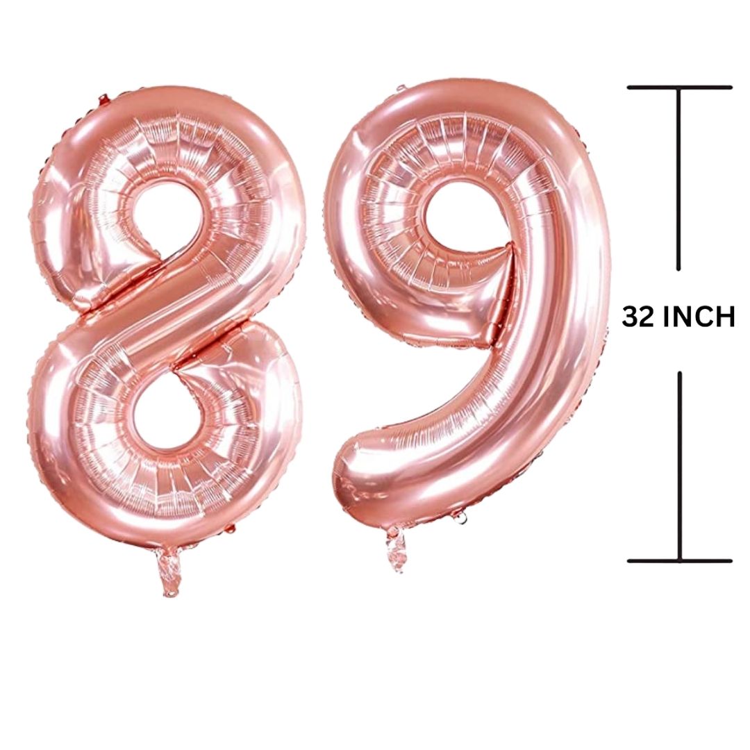 32 Inches ROSE GOLD Number Balloon Air or Helium Compactable Balloon for Party Decoration, Birthday, Anniversary