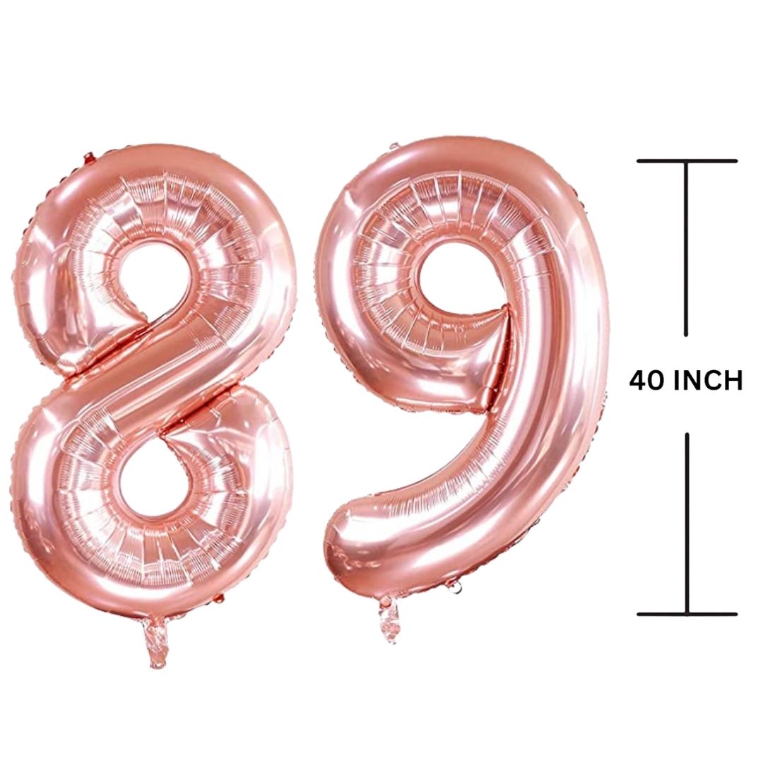 40 Inches ROSE GOLD Number Balloon Air or Helium Compactable Balloon for Party Decoration, Birthday, Anniversary