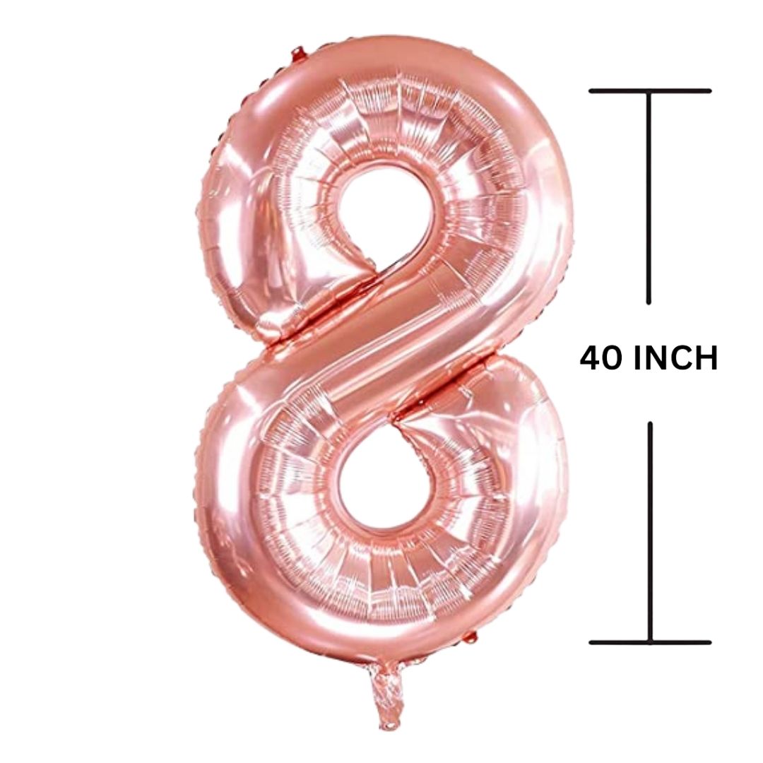 40 Inches ROSE GOLD Number Balloon Air or Helium Compactable Balloon for Party Decoration, Birthday, Anniversary