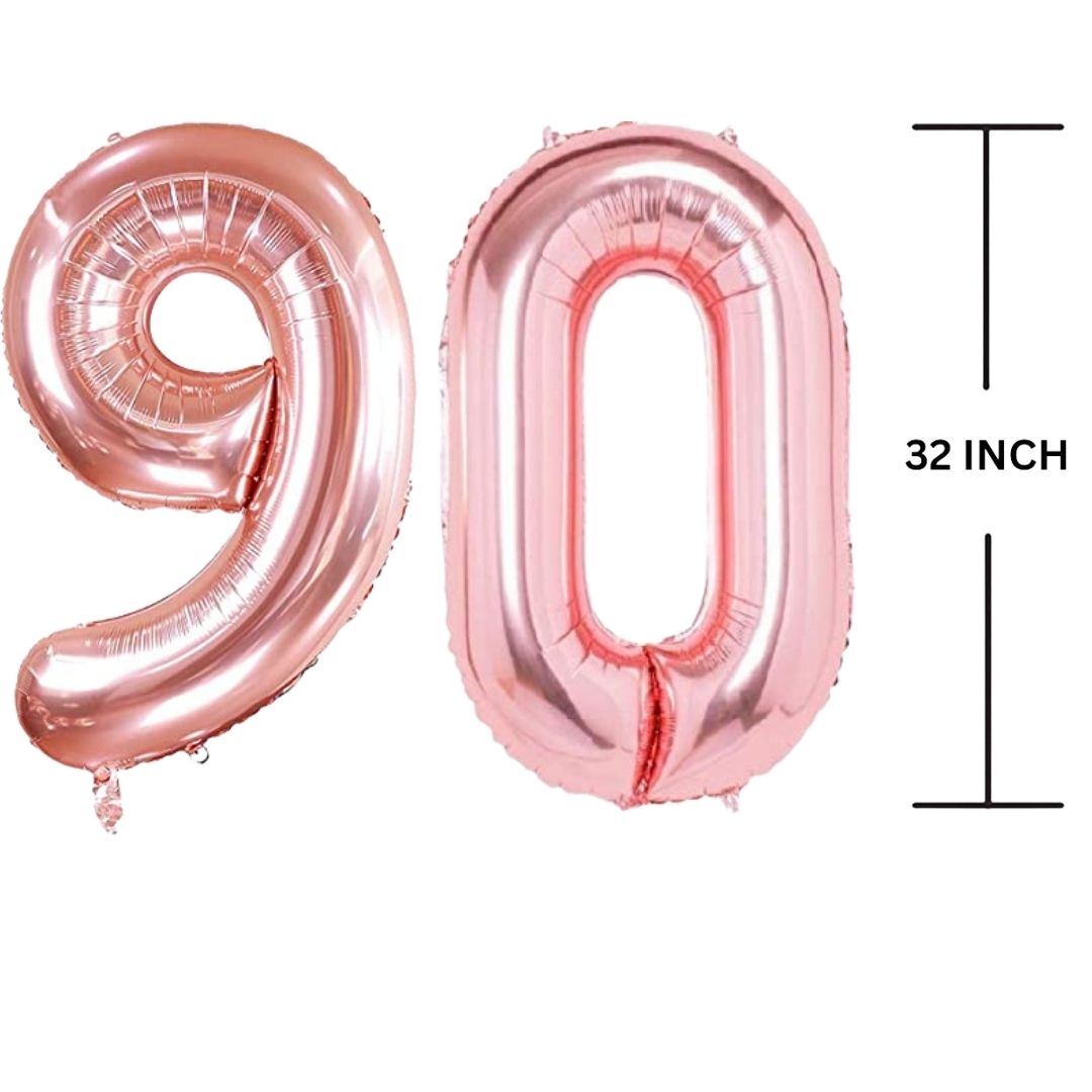 32 Inches ROSE GOLD Number Balloon Air or Helium Compactable Balloon for Party Decoration, Birthday, Anniversary