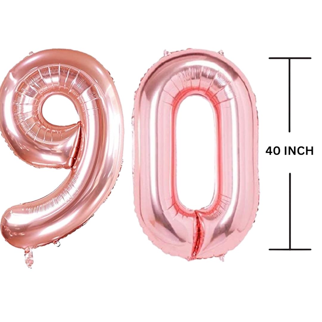 40 Inches ROSE GOLD Number Balloon Air or Helium Compactable Balloon for Party Decoration, Birthday, Anniversary