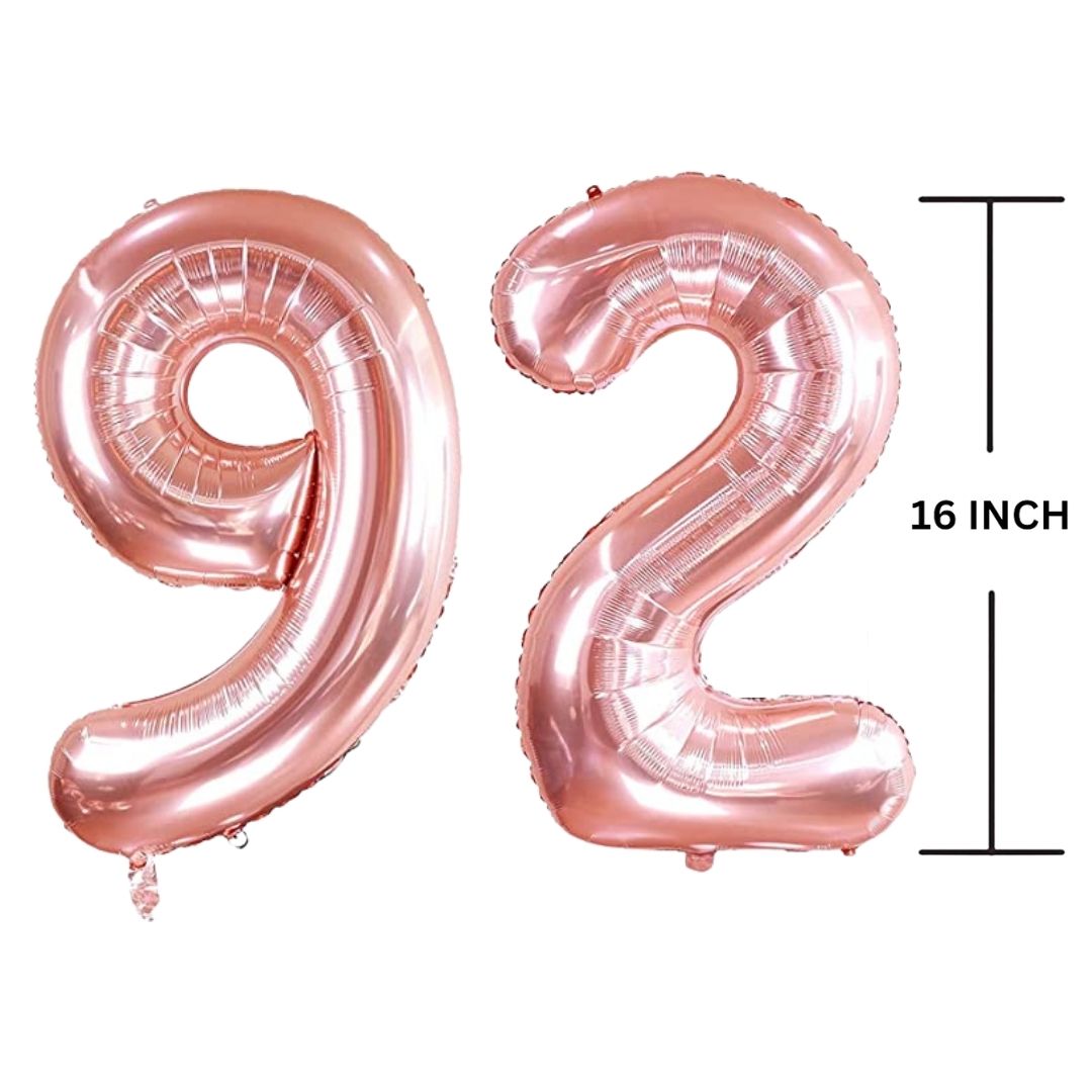 16 Inches ROSE GOLD Number Balloon Air or Helium Compactable Balloon for Party Decoration, Birthday, Anniversary