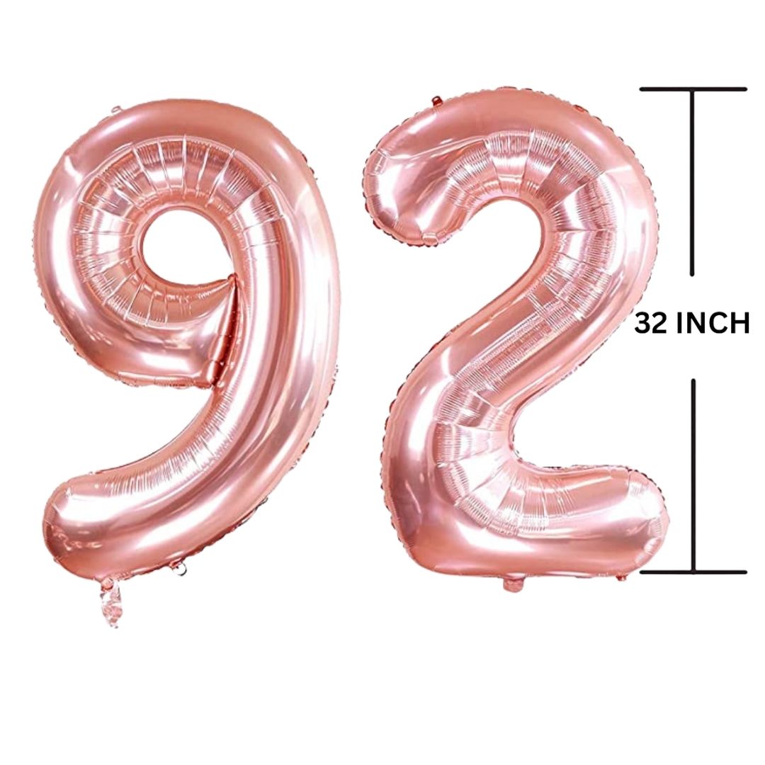 32 Inches ROSE GOLD Number Balloon Air or Helium Compactable Balloon for Party Decoration, Birthday, Anniversary