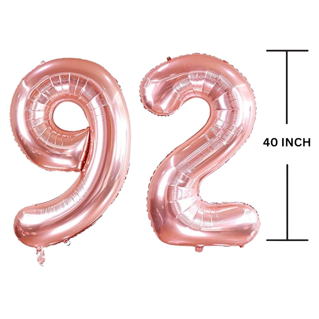 40 Inches ROSE GOLD Number Balloon Air or Helium Compactable Balloon for Party Decoration, Birthday, Anniversary