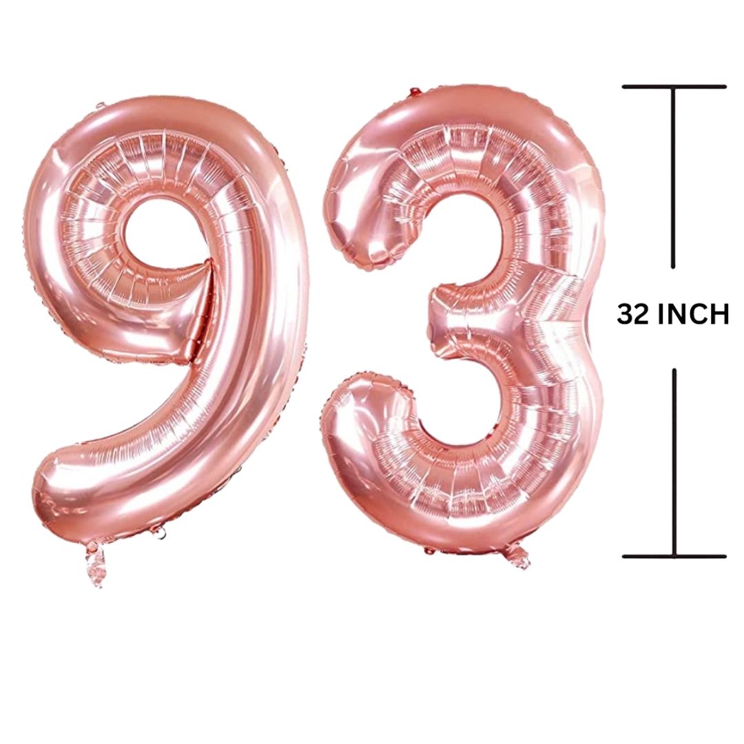 32 Inches ROSE GOLD Number Balloon Air or Helium Compactable Balloon for Party Decoration, Birthday, Anniversary